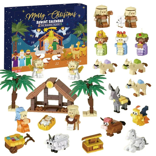 ArtisanJoy Advent Calendar Nativity Build Set For Families 24 Blocks