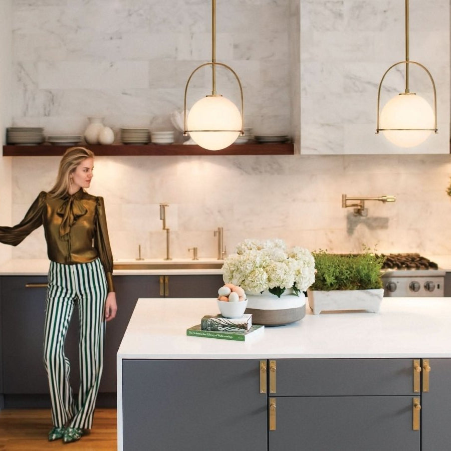 Aurora Opal Glass Pendant Lamp for Dining and Living Rooms