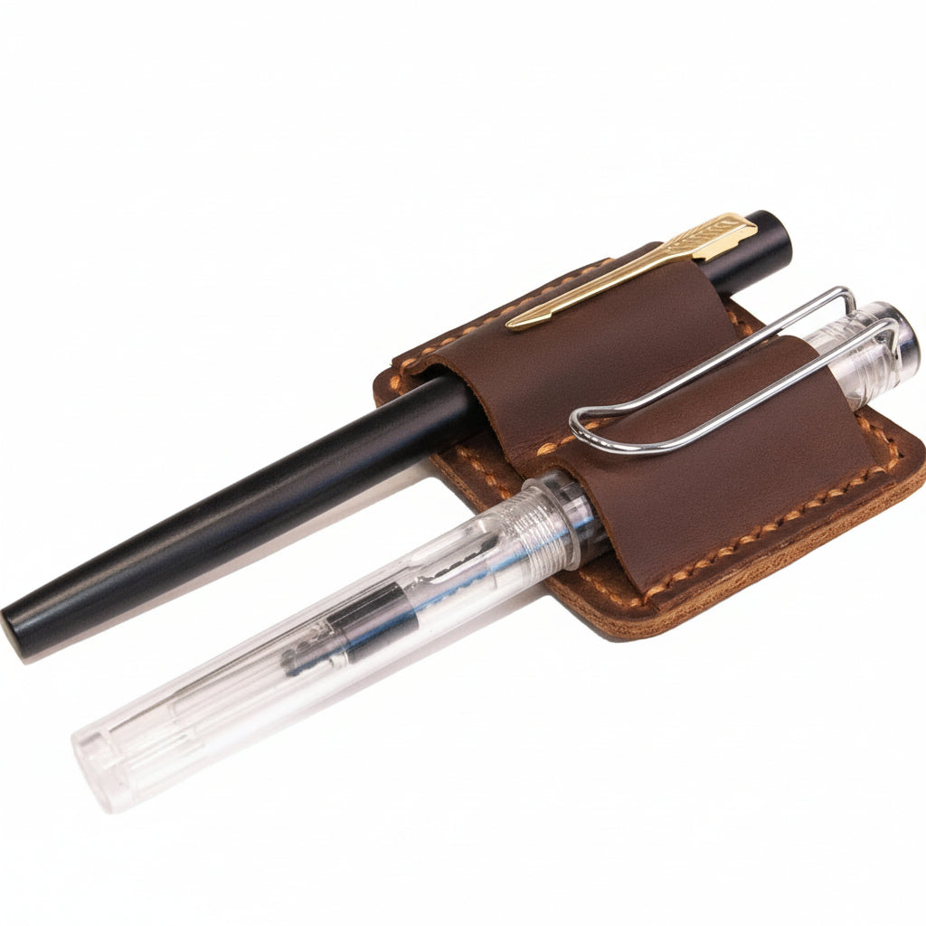 Accessorio portapenne con clip per diario in pelle pieno fiore