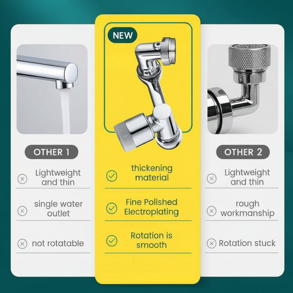 Prolongateur de robinet en cuivre rotatif avec aérateur filtre anti-éclaboussures