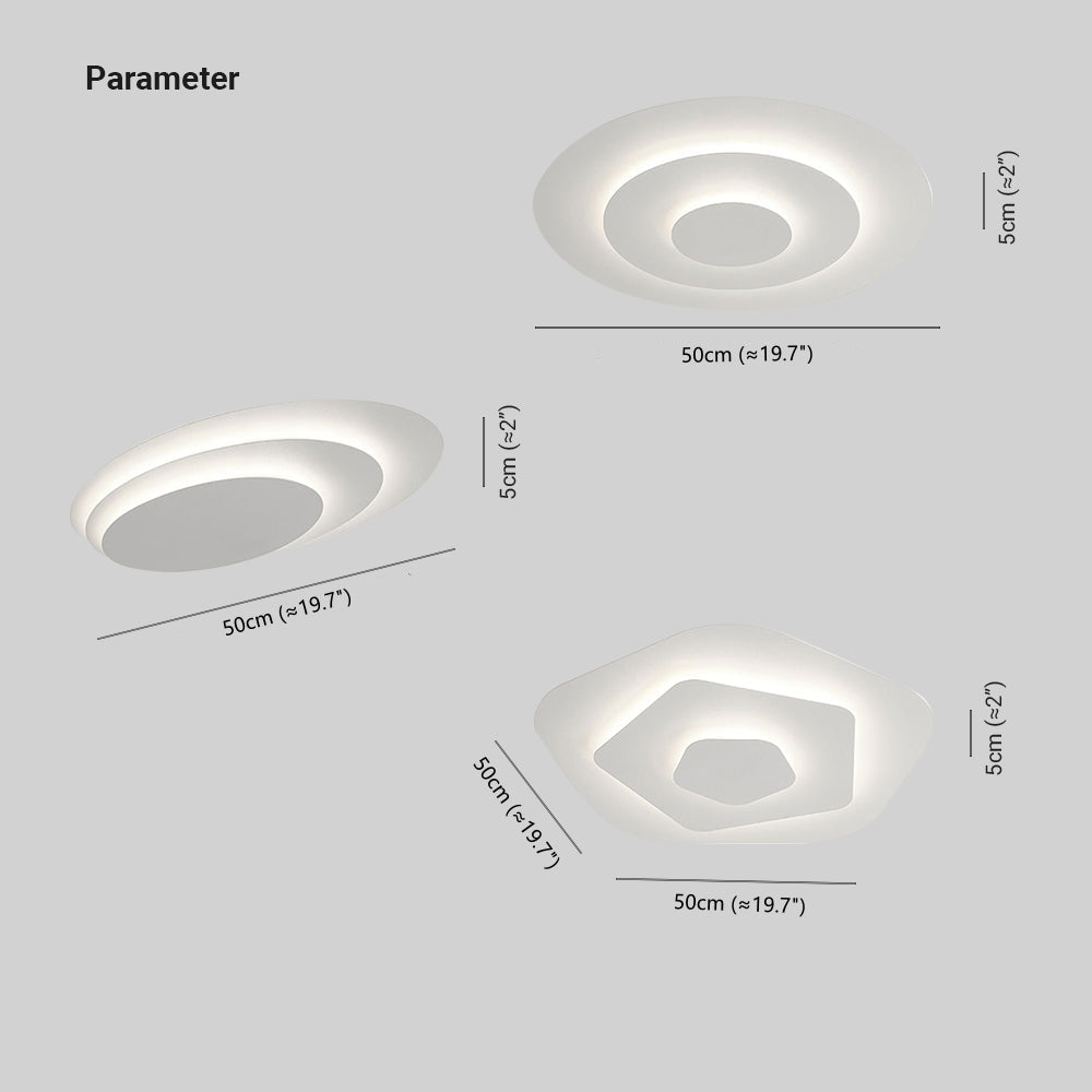 50cm kulaté LED stropní světlo stmívatelné bílé pro ložnici a obývací pokoj akryl kov
