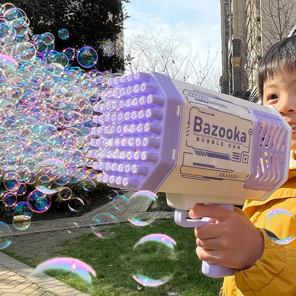 LED Bubble Gun Toy For Outdoor Play Colorful Bubble Blower For Kids