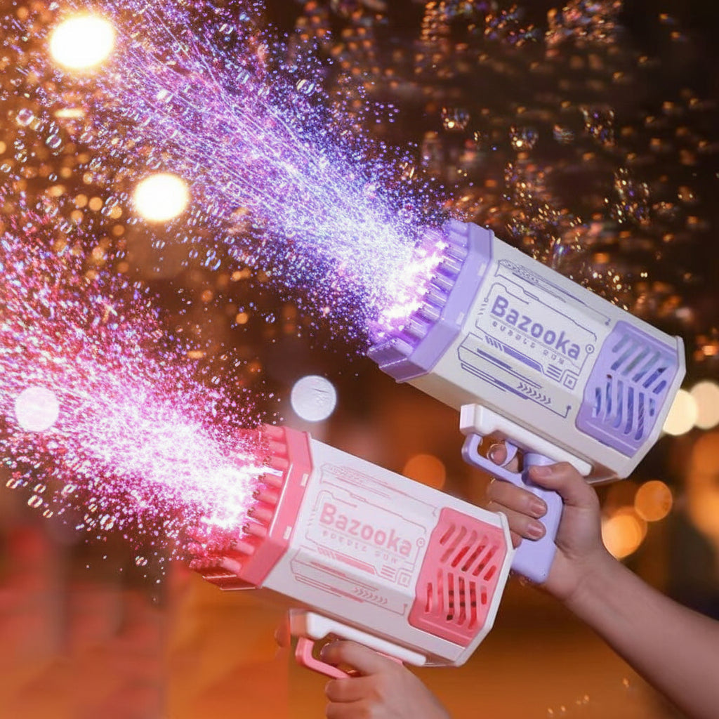 LED Bubble Gun Toy For Outdoor Play Colorful Bubble Blower For Kids
