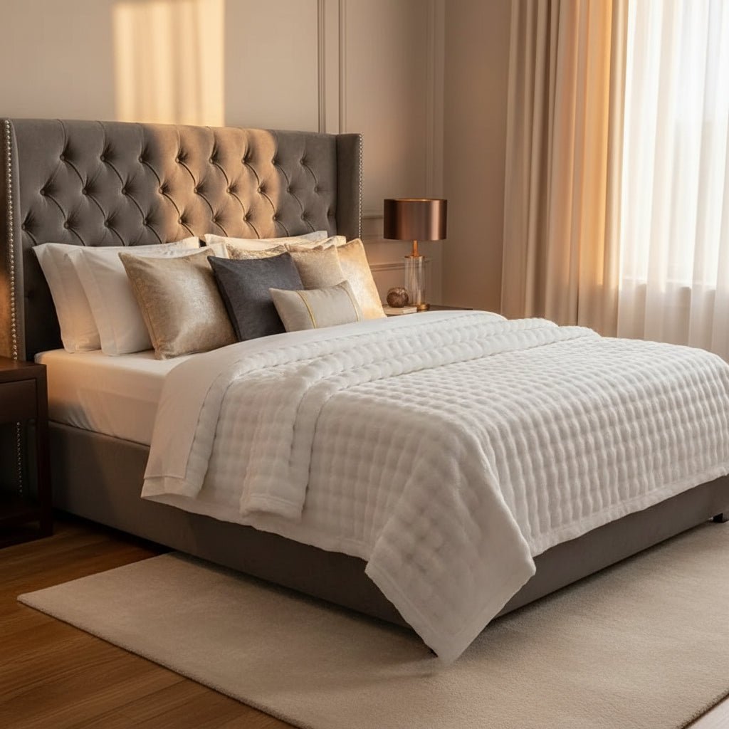 CozyNest 3D plyšová deka s bublinkovým vzorem pro všechny roční období doma