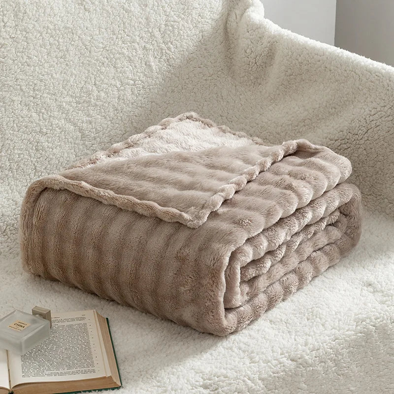 CozyNest 3D plyšová deka s bublinkovým vzorem pro všechny roční období doma