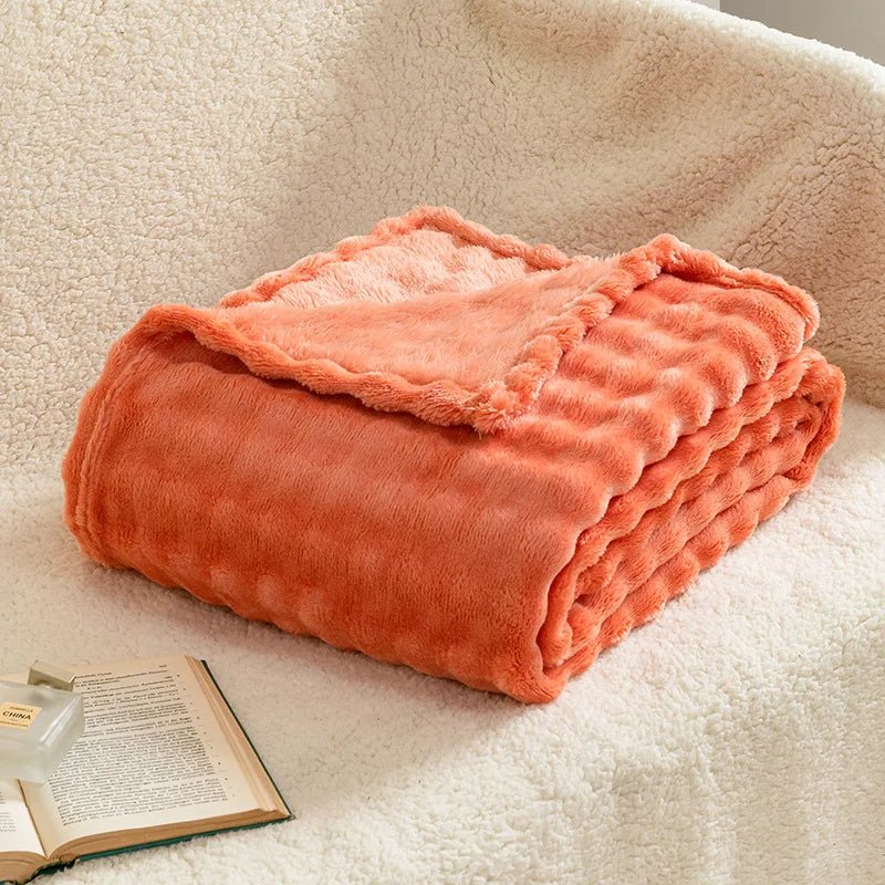 CozyNest 3D plyšová deka s bublinkovým vzorem pro všechny roční období doma