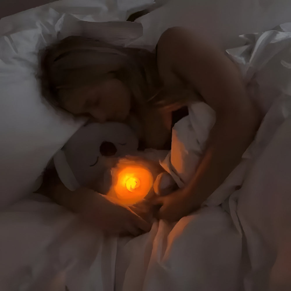 Plush Bear Sleep Toy With Breathing Light For Babies