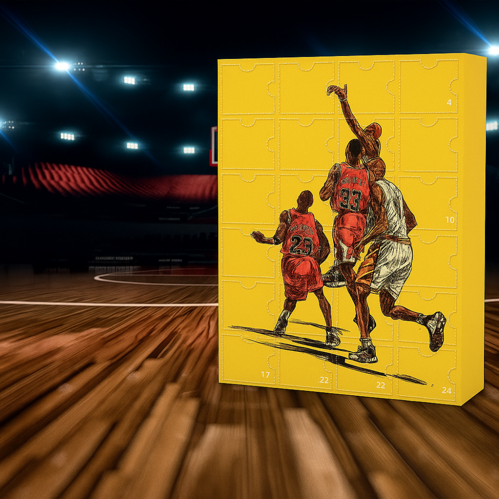 Calendario dell'Avvento con Mini Figure di Basket Set Regalo in Scatola