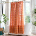 Rideau de douche en coton doux CloudWeave avec franges pour salles de bains cosy