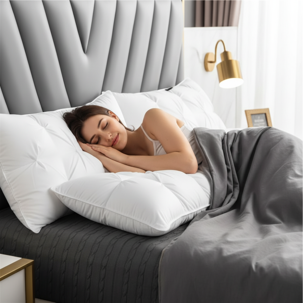 Polštář na podporu krku s náplní z alternativního peří