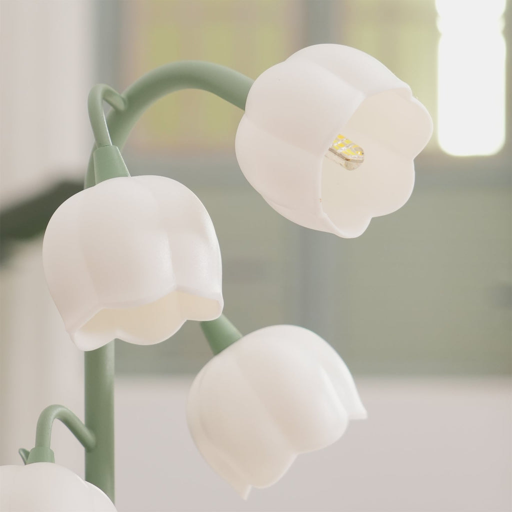 Candeeiro de Mesa Bell Orchid Iluminação Interior Floral Delicada
