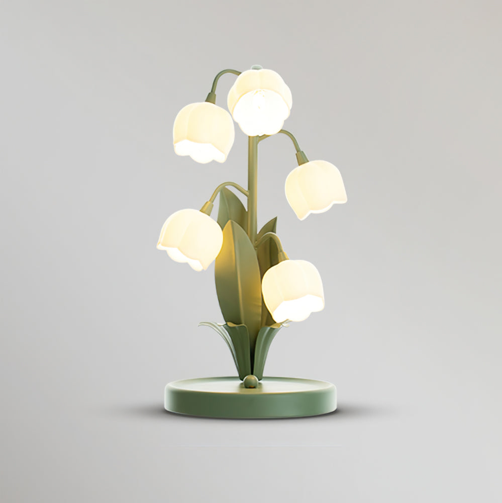 Candeeiro de Mesa Bell Orchid Iluminação Interior Floral Delicada