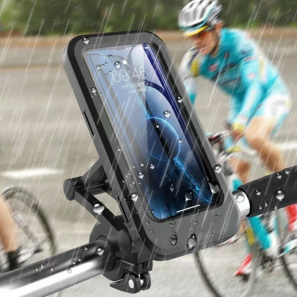 Vattentät cykeltelefonhållare med 360 graders roterande fäste