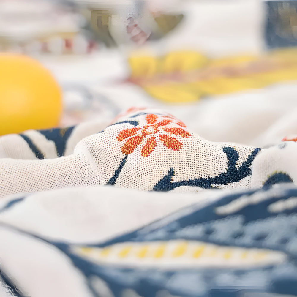 Floral Reversible Blanket Throw With Decorative Tassel Trim