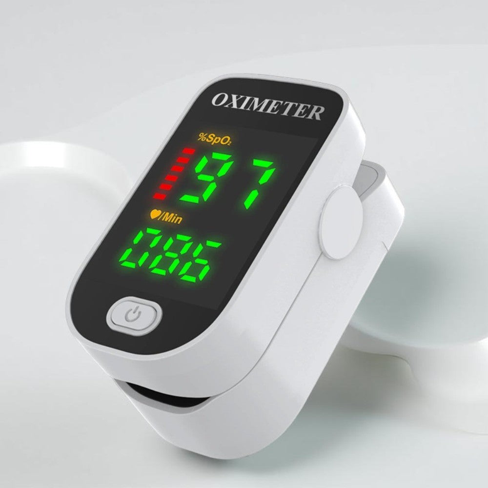 Portable Blood Oxygen And Heart Rate Monitor With Digital Readouts For Home Use