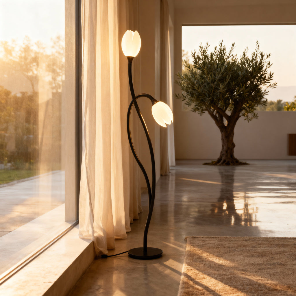 BloomLume Elegancka nowoczesna lampa stołowa do salonu lub sypialni