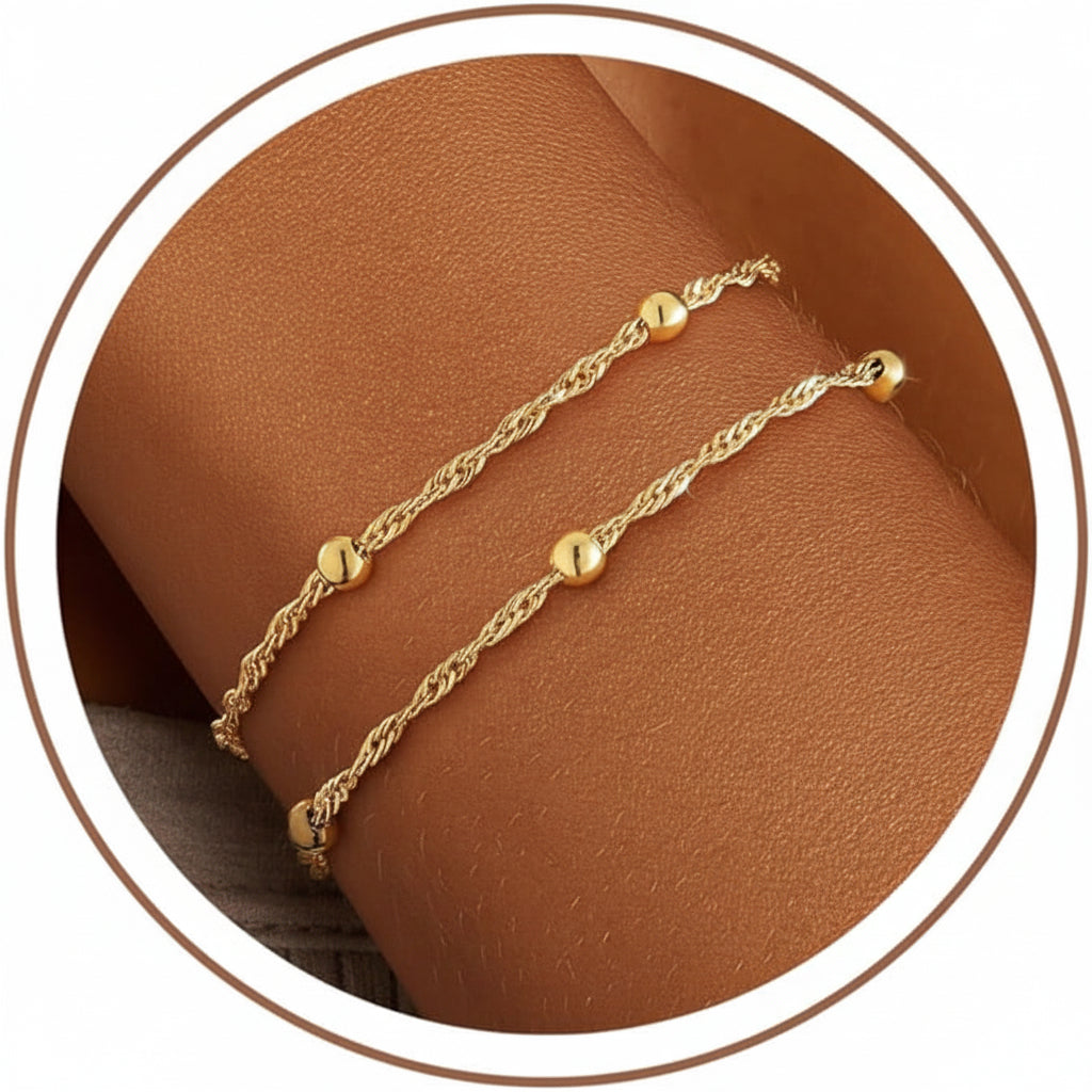 Verstellbares Knotenketten-Lagenarmband für den täglichen Gebrauch