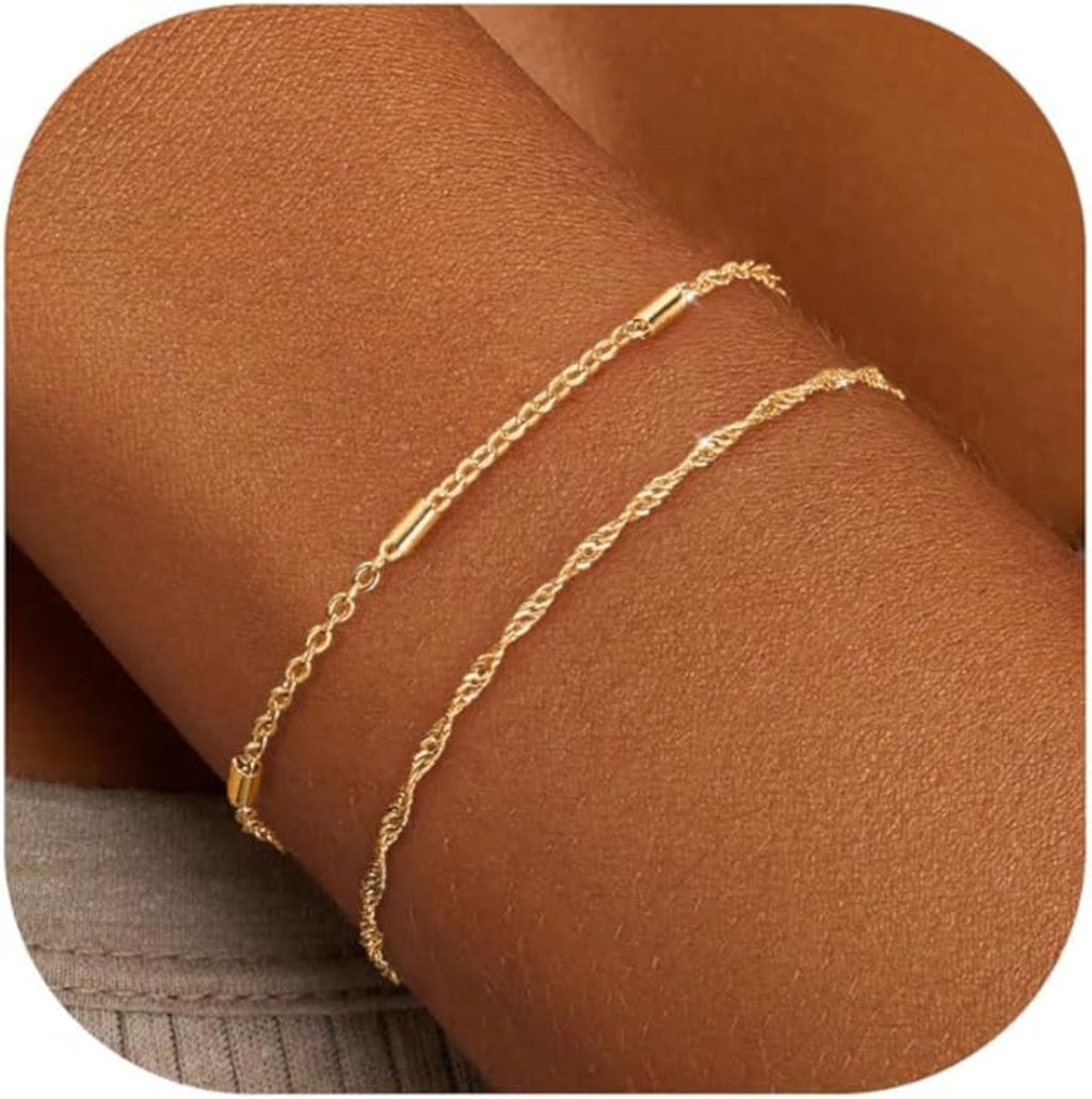 Verstellbares Knotenketten-Lagenarmband für den täglichen Gebrauch
