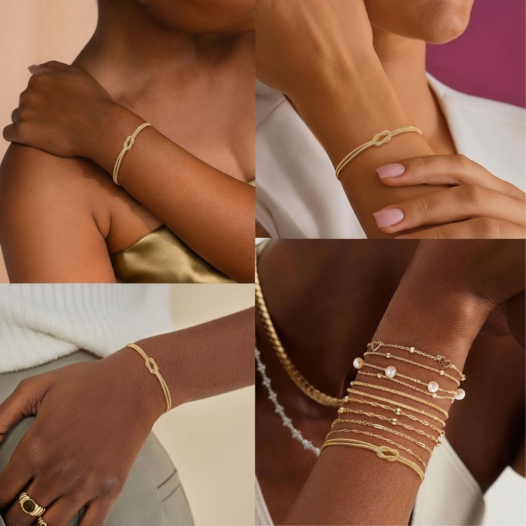 Verstellbares Knotenketten-Lagenarmband für den täglichen Gebrauch