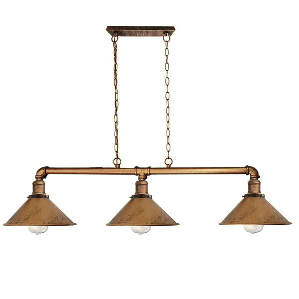 Industrial Black Metal Ceiling Lamp, 3-E27 Vintage Style For Dining Room And Kitchen