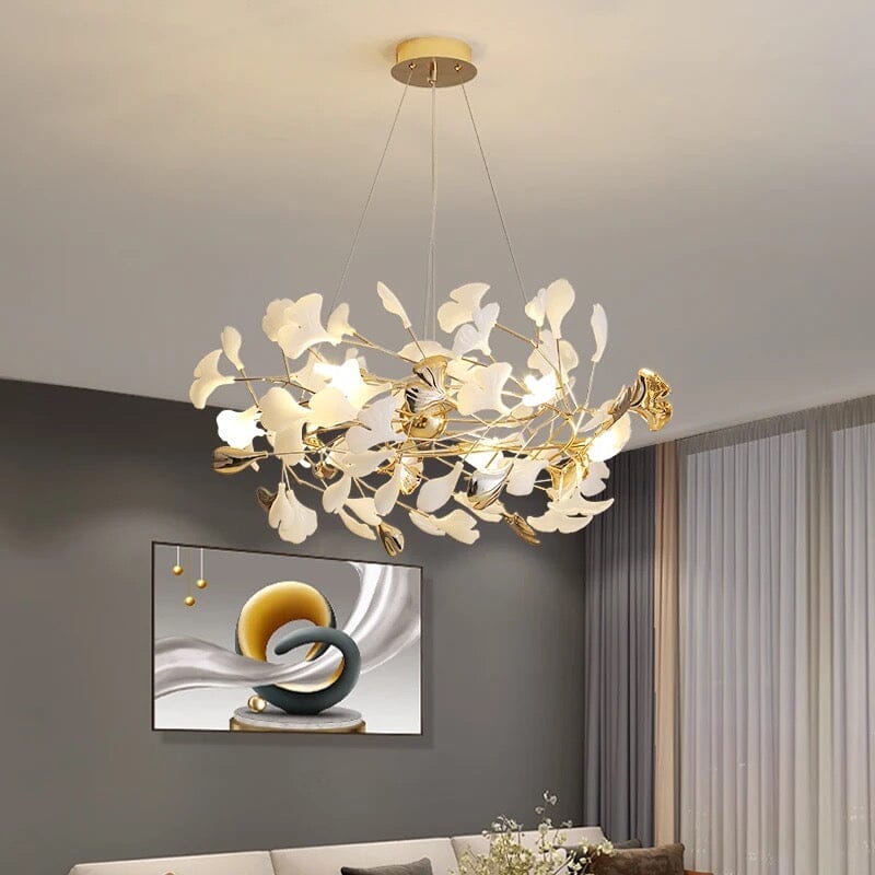 Ceramic Chandelier Petal Ceiling Light Fixture Elegant Glow