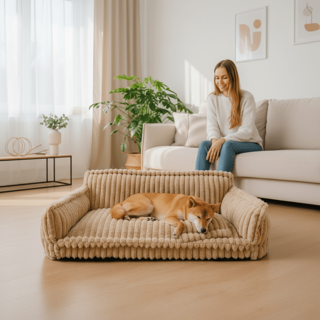 PawNest Ortopedisk Hundsoffa för Husdjur, Mjuk Tvättbar Säng