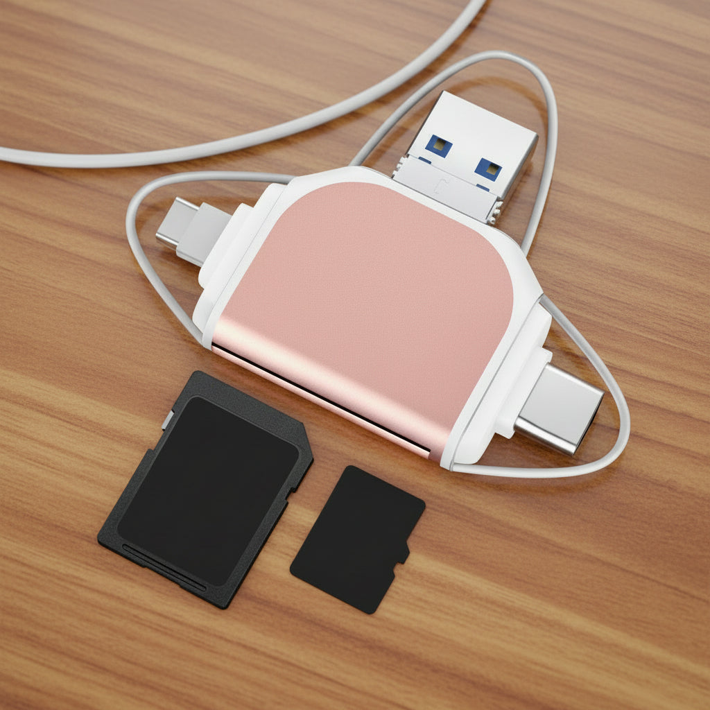Four In One USB C Card Reader For SD And Micro SD Data Transfer