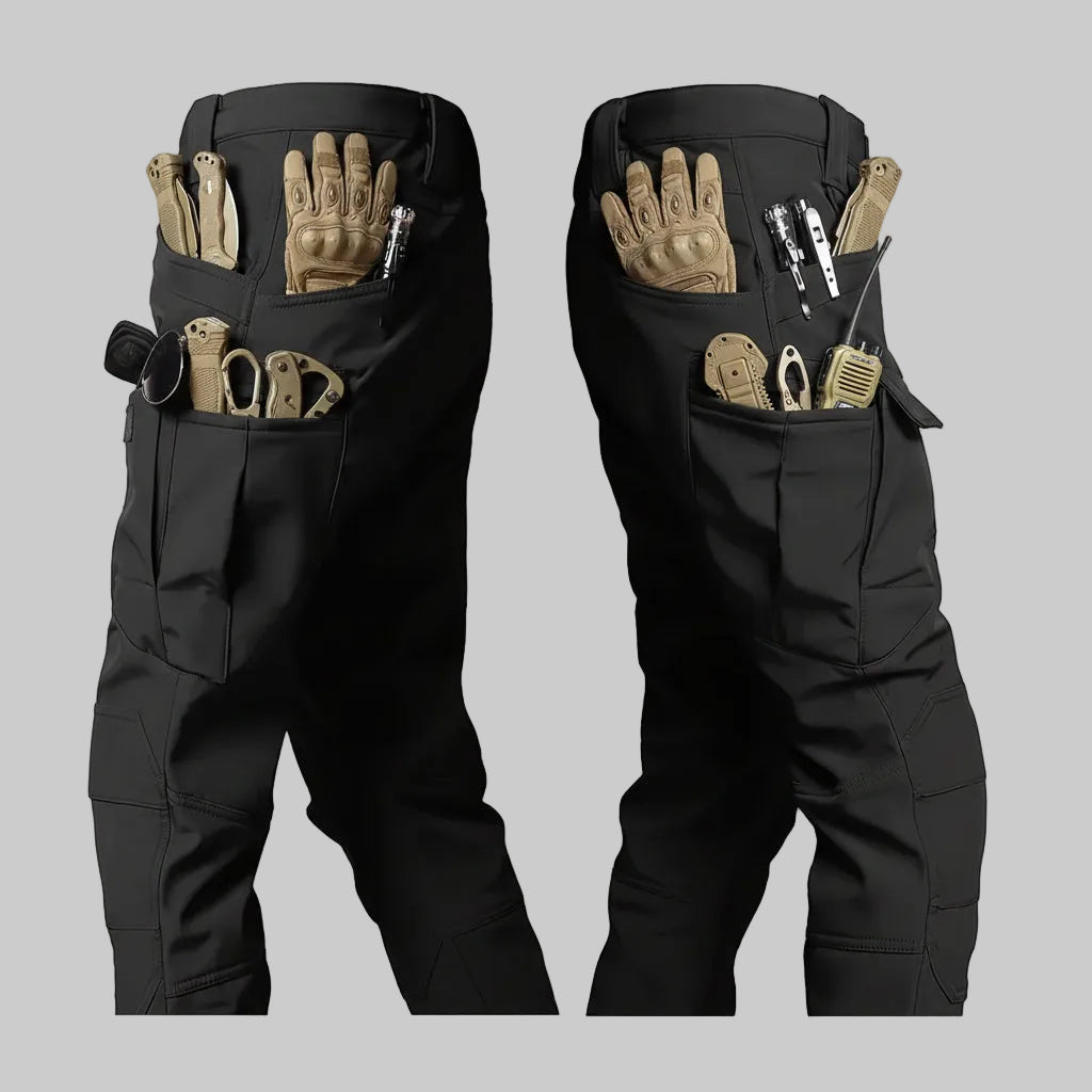 Tactical Fleece-Lined Pants With Cargo Pockets For Outdoor Wear
