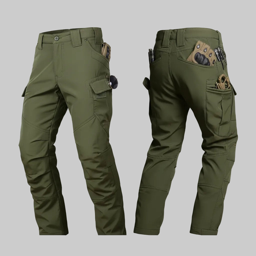 Tactical Fleece-Lined Pants With Cargo Pockets For Outdoor Wear