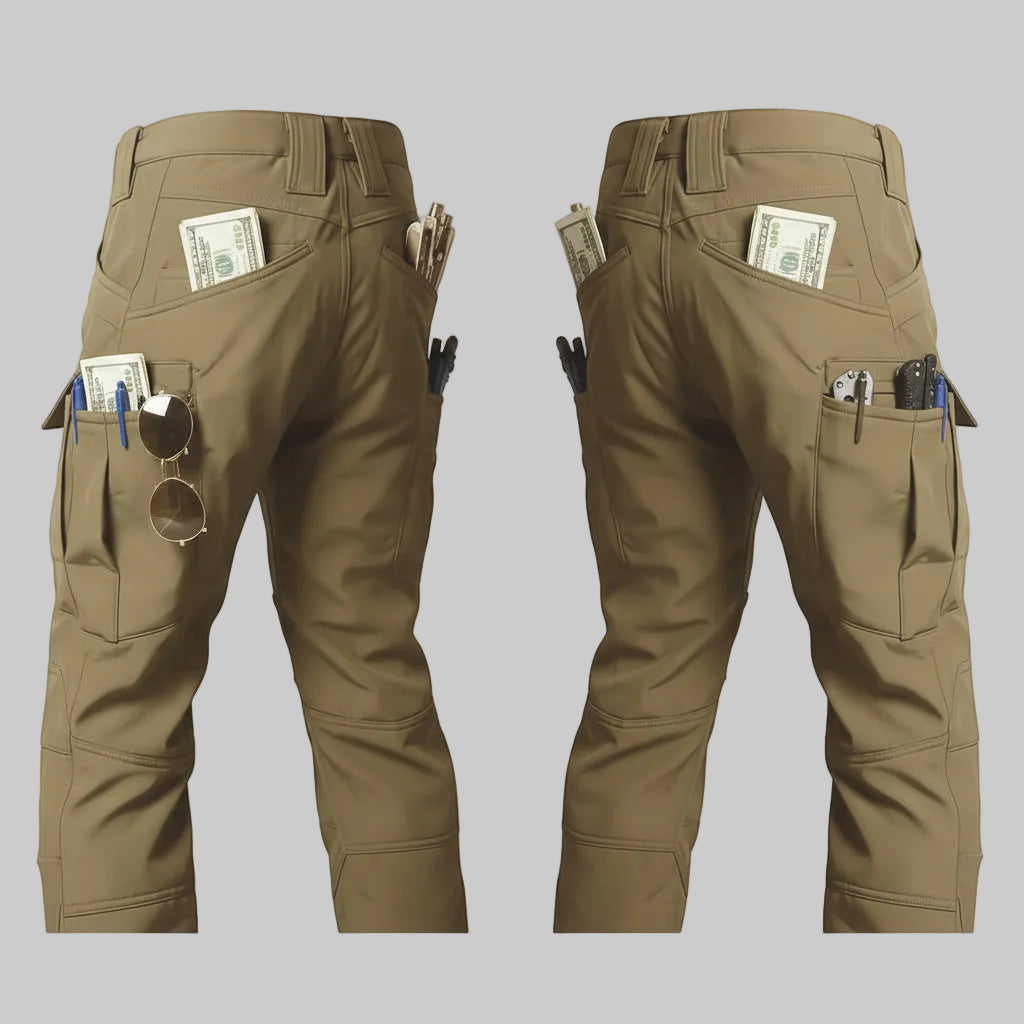 Tactical Fleece-Lined Pants With Cargo Pockets For Outdoor Wear