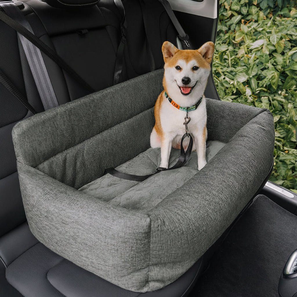TrailNest Large Washable Dog Car Bed With Secure Straps And Non Slip Bottom