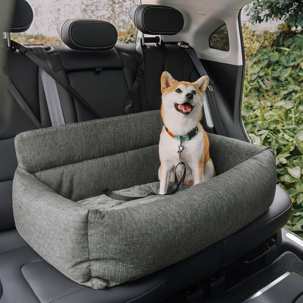 TrailNest Large Washable Dog Car Bed With Secure Straps And Non Slip Bottom
