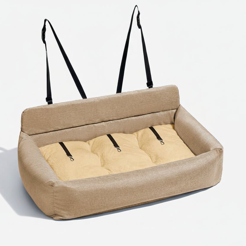 TrailNest Large Washable Dog Car Bed With Secure Straps And Non Slip Bottom