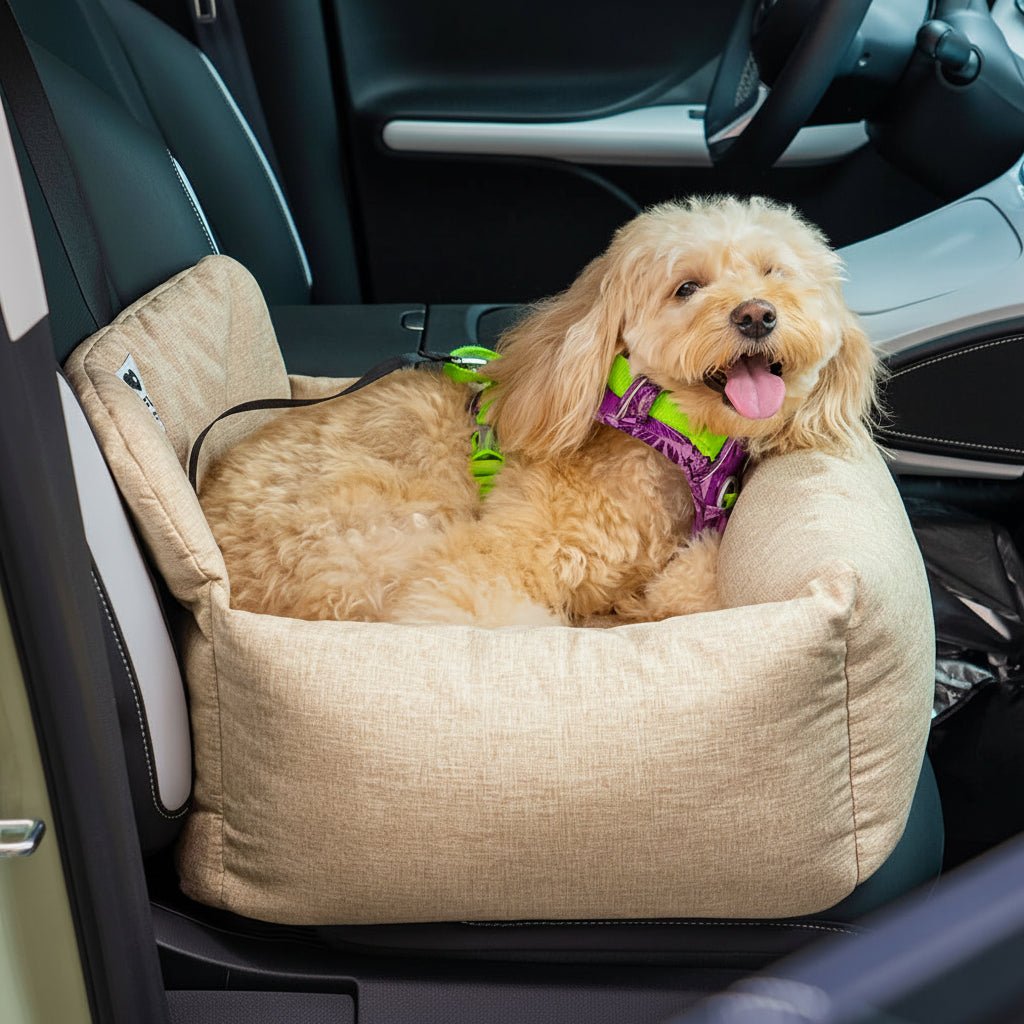 TrailNest Large Washable Dog Car Bed With Secure Straps And Non Slip Bottom