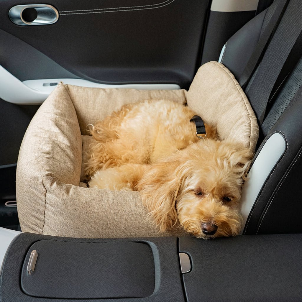 TrailNest Large Washable Dog Car Bed With Secure Straps And Non Slip Bottom