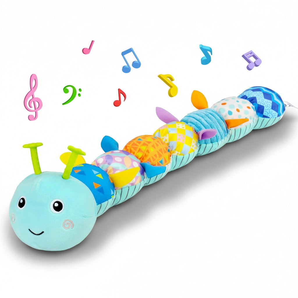 Caterpillar Plush Toy With Music For Baby Sensory And Tummy Time