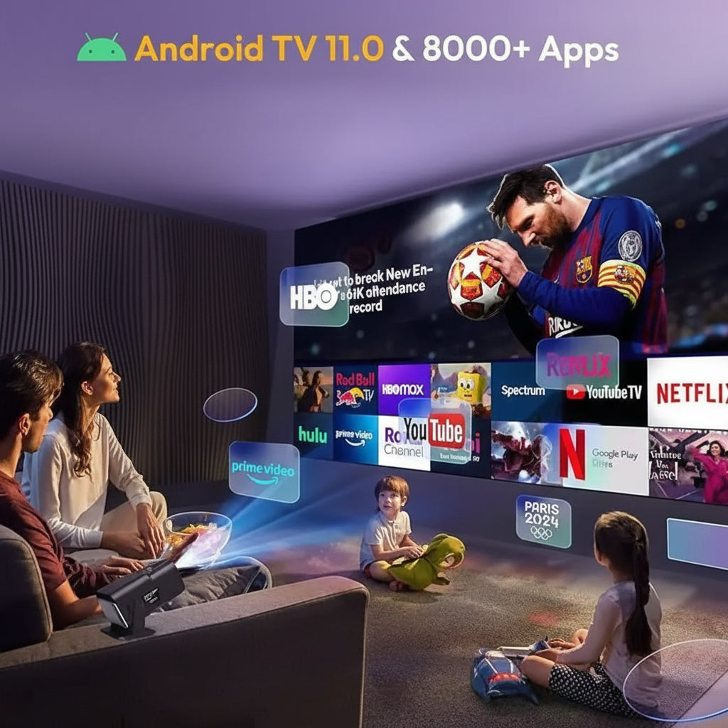 Chytrý 4K mini projektor pro přenosný domácí kino zážitek
