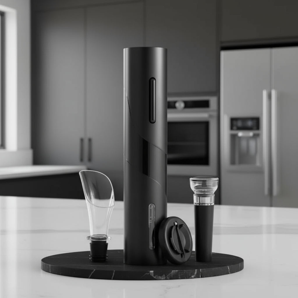 VinoNova 4-in-1 Intelligentes Elektrisches Korkenzieher-Set mit Wiederaufladbarem Design