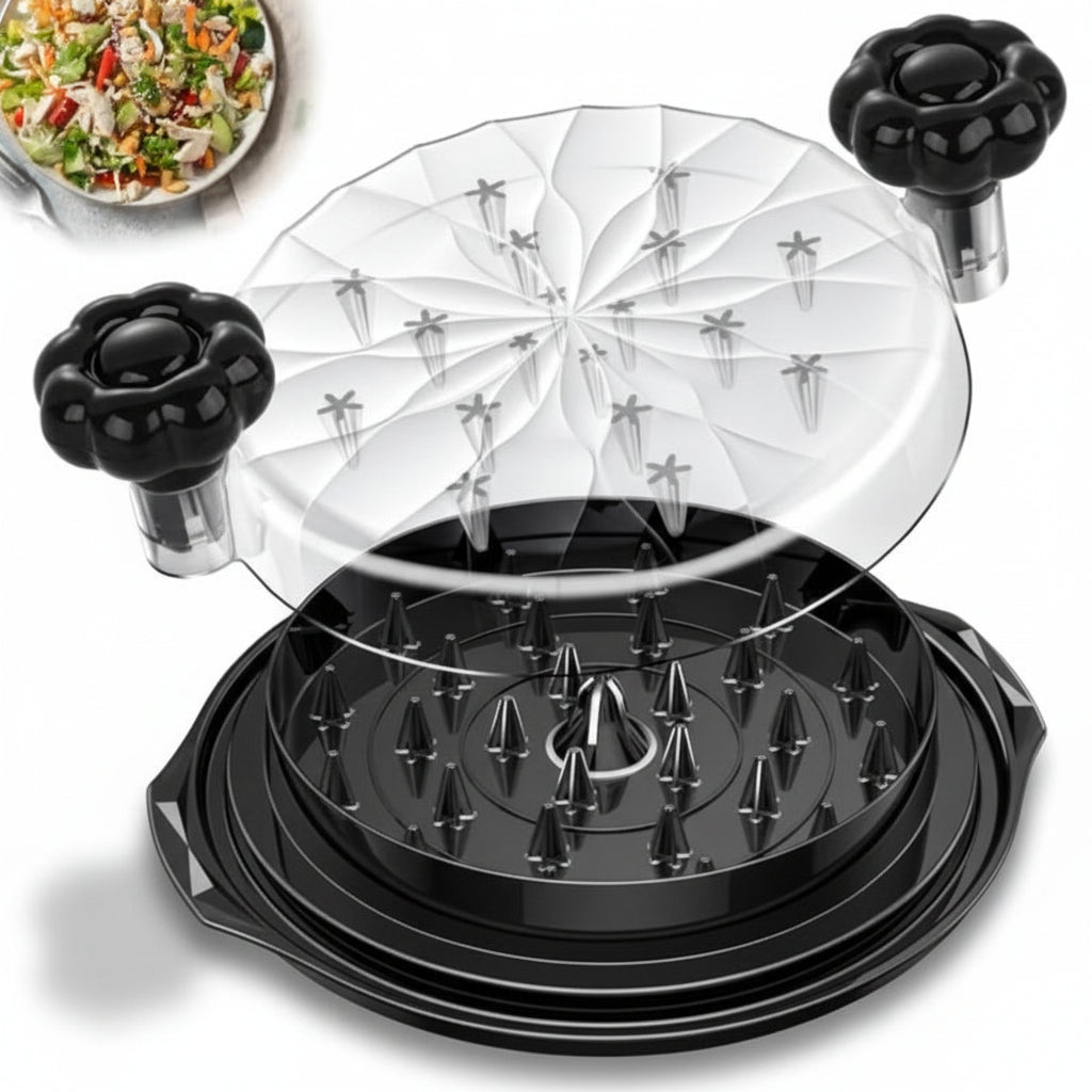 Handheld Meat Shredder With Glass Bowl And Non-Slip Base