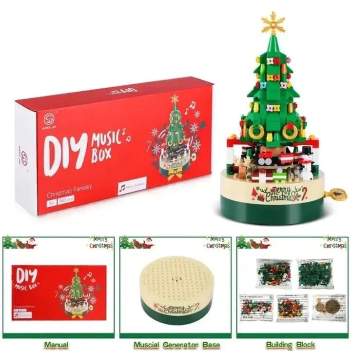 LumoTree Gör-det-själv Julmusiklåda med Träddesign och Vi önskar dig en God Jul