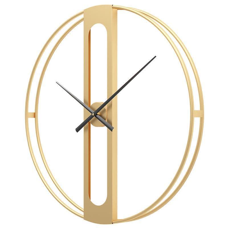 NovaGlow 50cm Gold- und Schwarz-Metall-Wanduhr als Blickfang