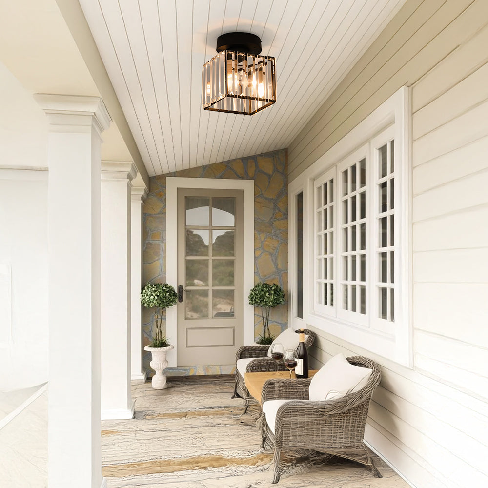 Crystal Ceiling Light E27, Surface Mounted, Modern Hall and Living Room
