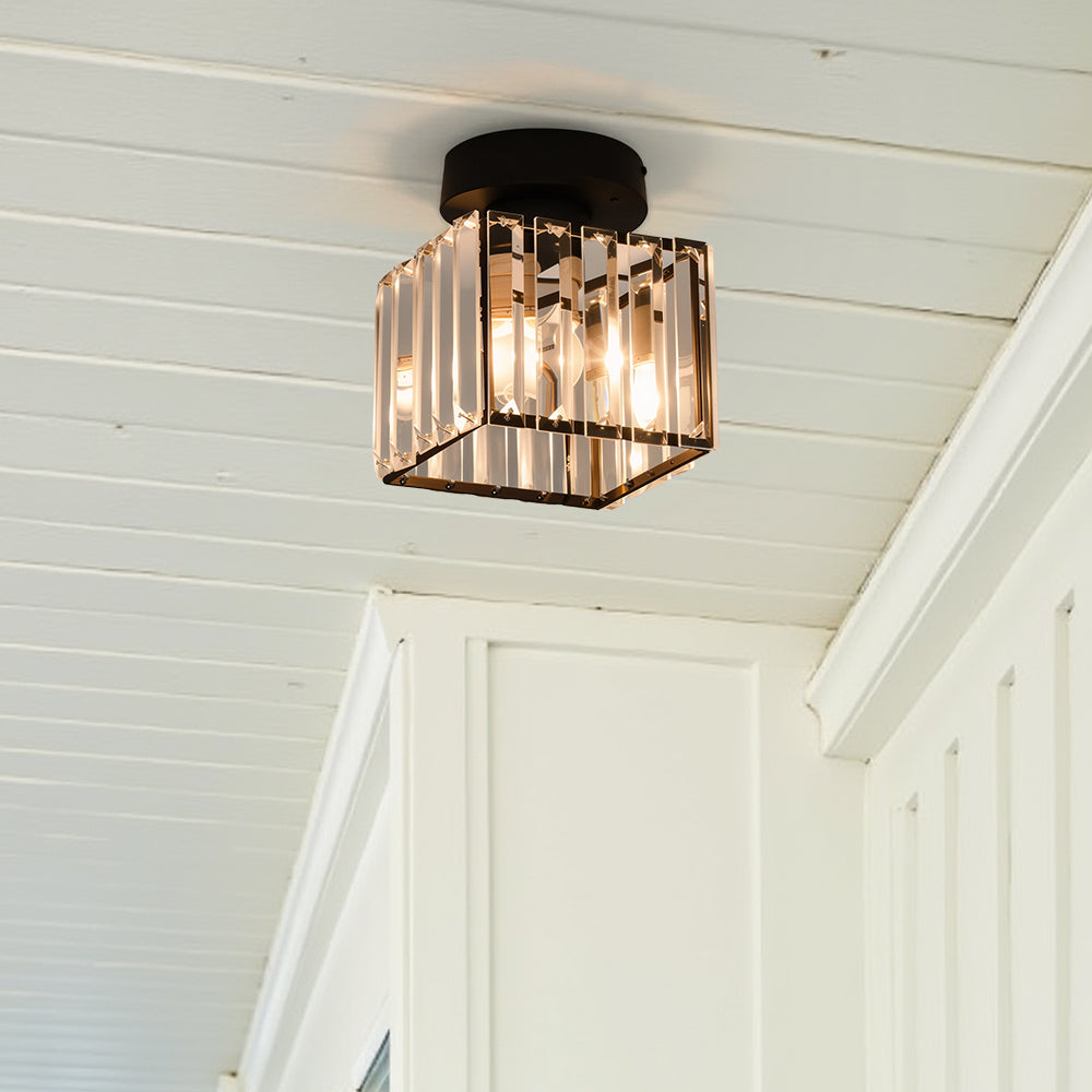 Crystal Ceiling Light E27, Surface Mounted, Modern Hall and Living Room