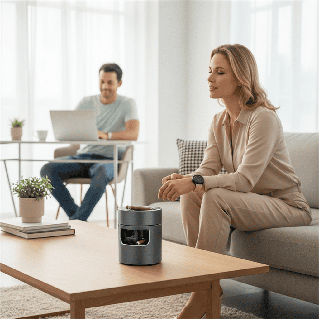AeroPure Intelligenter Aschenbecher mit USB-Luftreinigungssystem