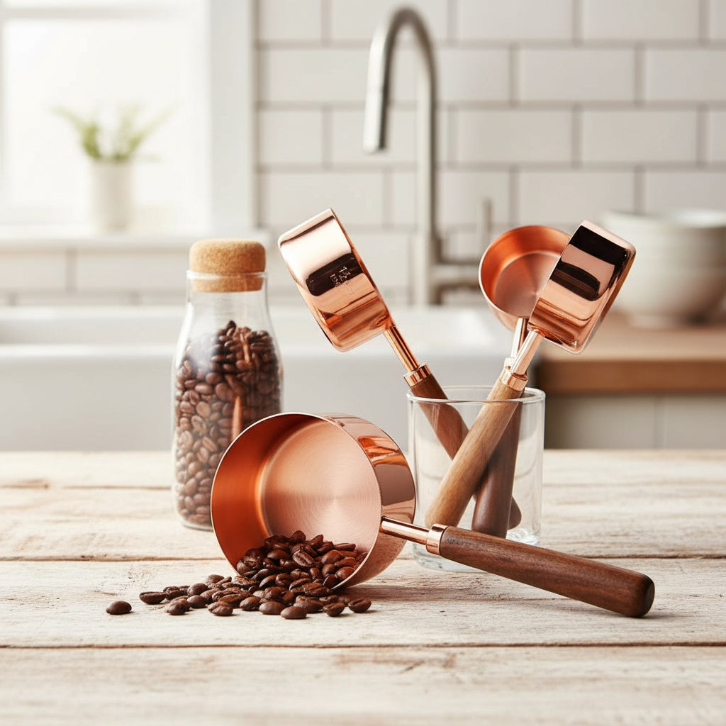 Aureline Premium Measuring Set In Stainless Steel With Copper Coating