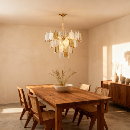 AuroraGild Modern Gold Chandelier Light for Dining Room