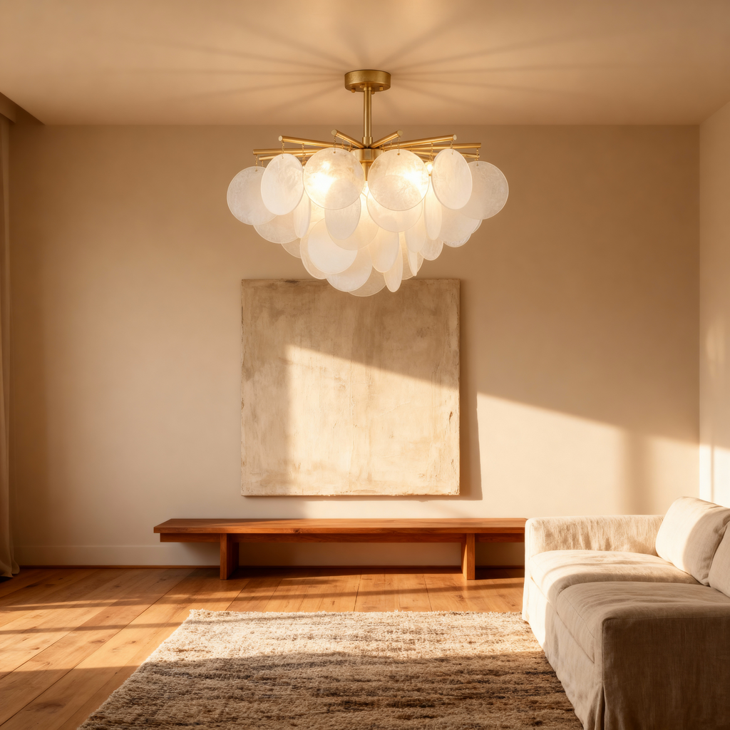 Lampa wisząca Lumina Grove w eleganckim nowoczesnym złotym stylu do jadalni