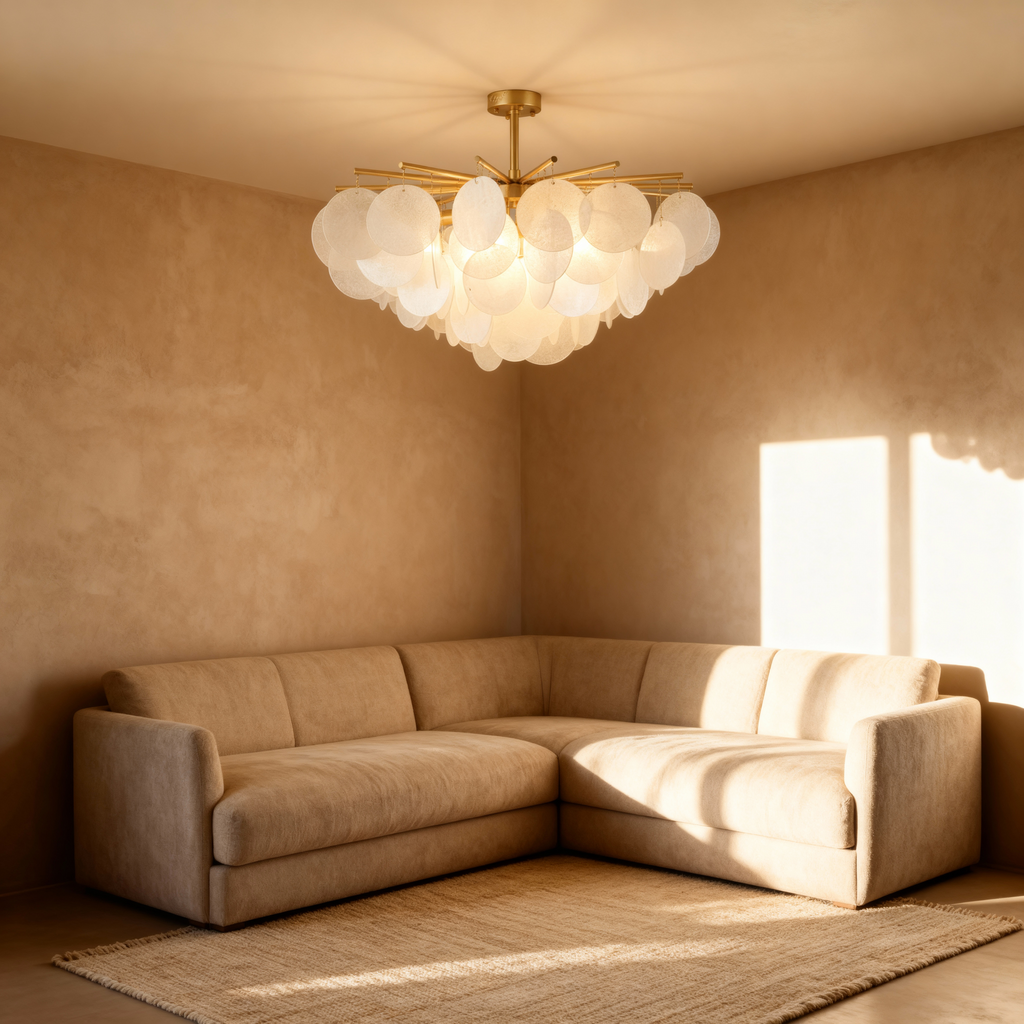 Lampa wisząca Lumina Grove w eleganckim nowoczesnym złotym stylu do jadalni