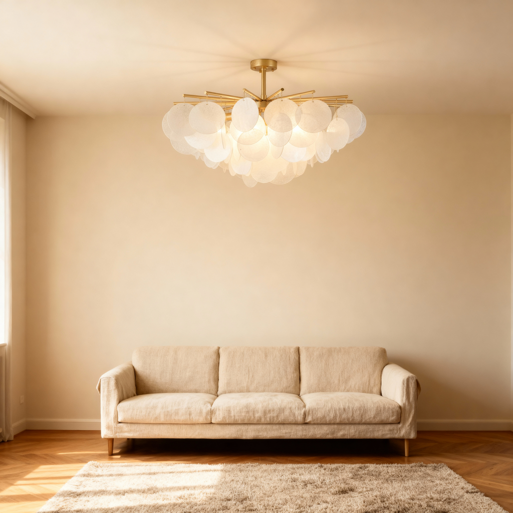 Lampa wisząca Lumina Grove w eleganckim nowoczesnym złotym stylu do jadalni