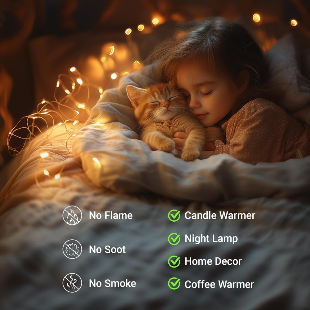 Lampada elettrica scaldacera per candele da tavolo